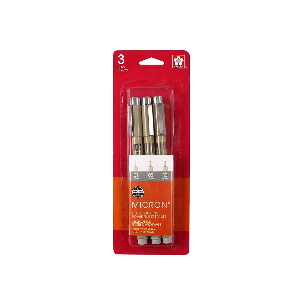 Ens. 3 stylos Pigma Micron