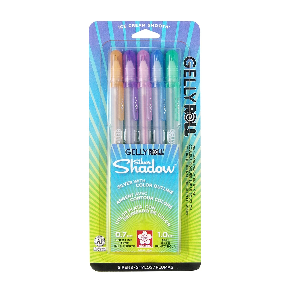 Set of 5 Silver Shadow Gelly Roll® Pens