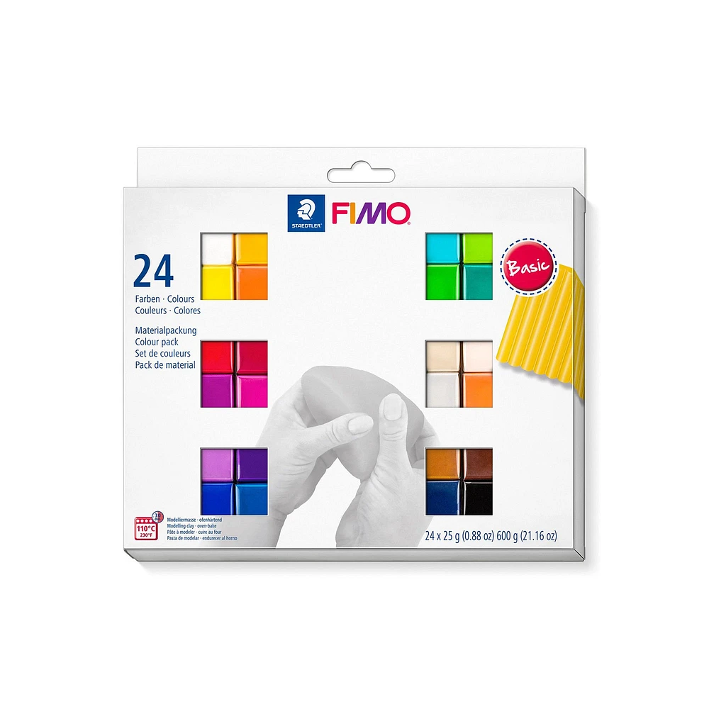 Ens. 24 pâtes à modeler FIMO® Soft - couleurs de base