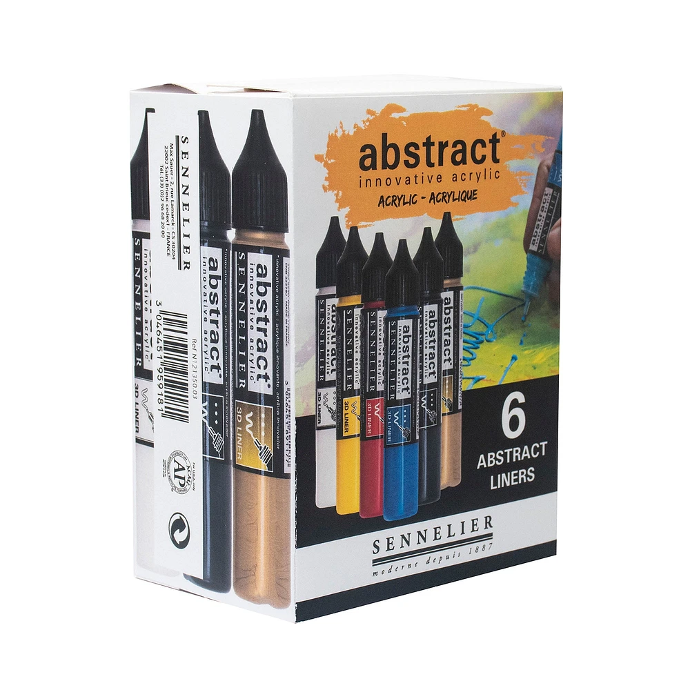 6-Pack Abstract Liner Acrylic Markers