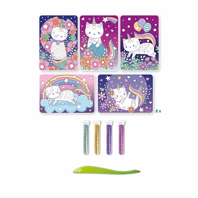 Artissimo Kit - Glitter Boards, Cuddly Cats