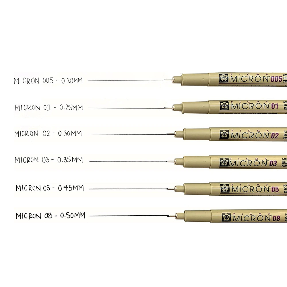 Ens. 6 stylos Pigma Micron - noir