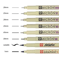 Ens. 8 stylos Pigma Micron - noir