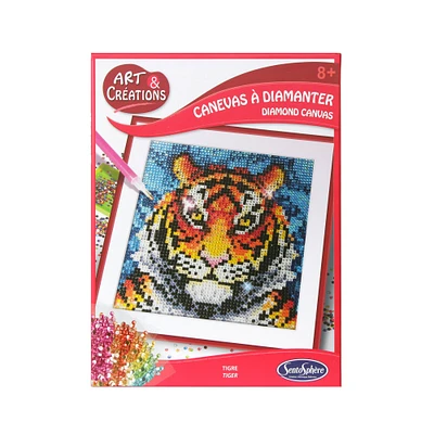 Coffret créatif Canevas à diamanter - tigre opaque