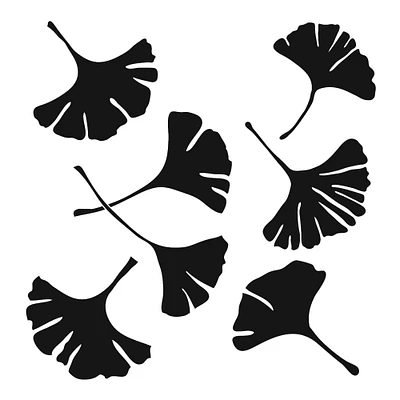 Plastic Stencil - Gingo Leaves, 6 x 6 in