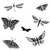 Plastic Stencil - Mariposas, 6 x 6 in