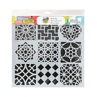 Plastic Stencil - Moroccan Tiles, 12 x 12 in