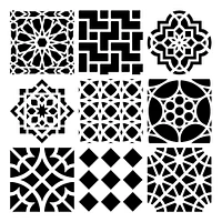 Plastic Stencil - Moroccan Tiles, 12 x 12 in