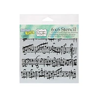 Plastic Stencil - Sheet Music, 6 x 6 in