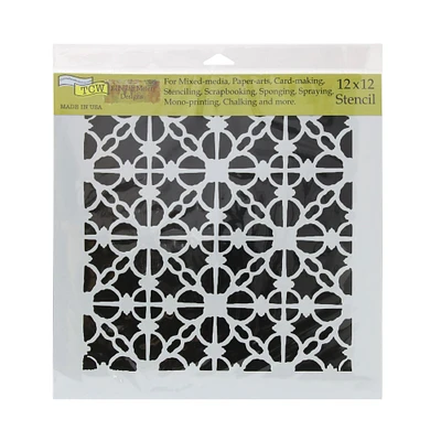 Plastic Stencil - Linked Tiles, 12 x 12 in