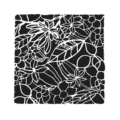 Mixed Media Stencil - Framed Garden, 6 x 6 in
