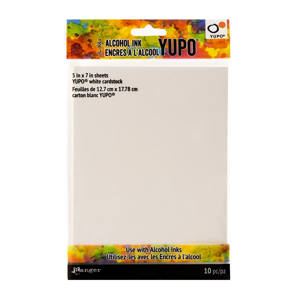 Pqt. 10 feuilles papier Yupo - blanc, 5 x 7 po