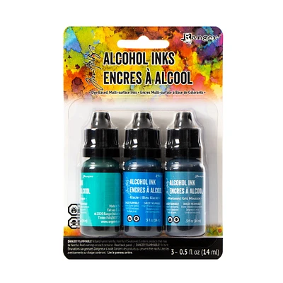 3-Pack Alcohol Inks - Teal/Blue Spectrum