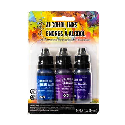 3-Pack Alcohol Inks - Indigo/Violet Spectrum