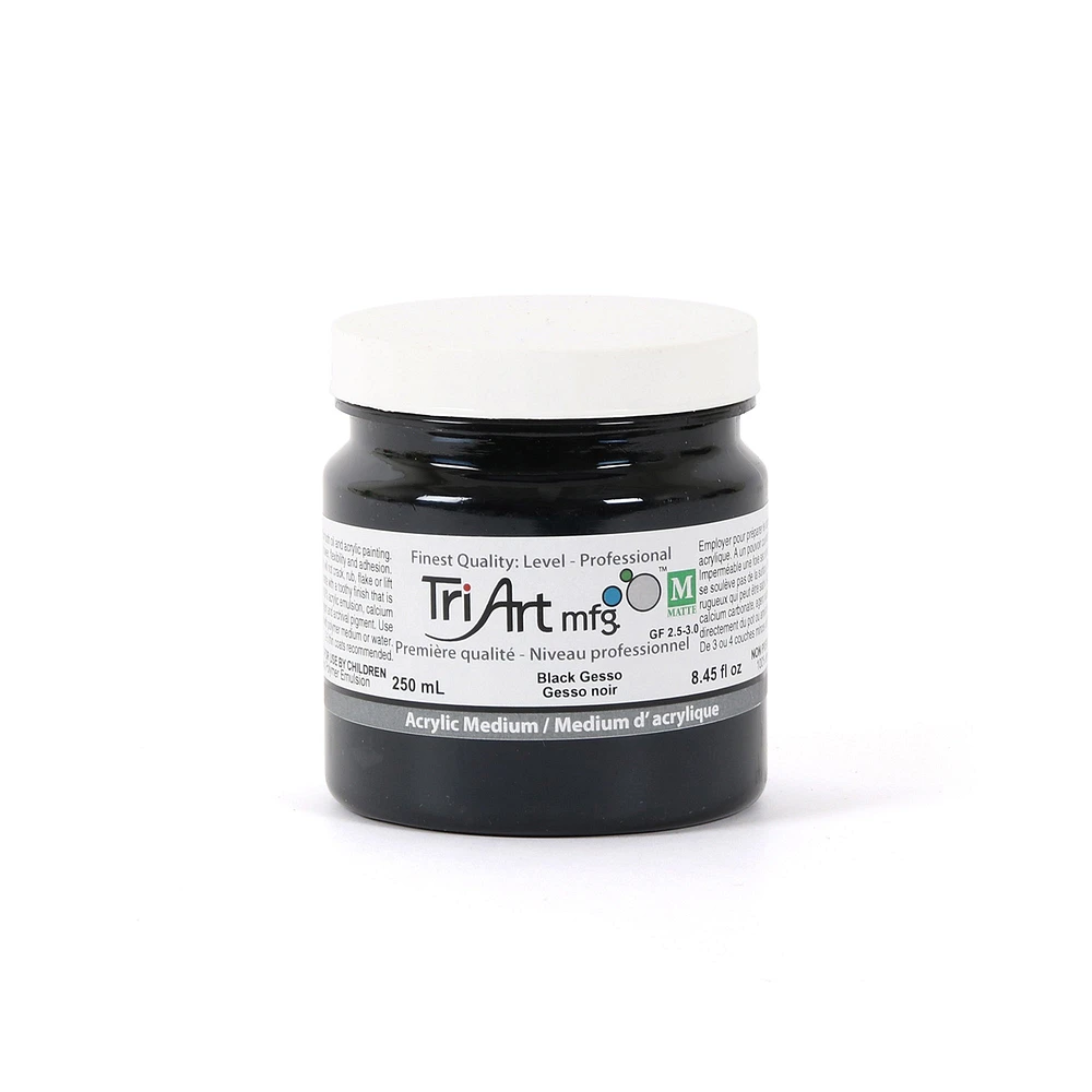 Médium acrylique gesso noir - 250 ml