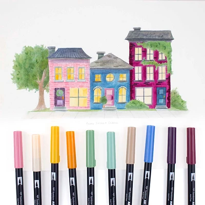 10-Pack Dual Brush Pens - Cottage