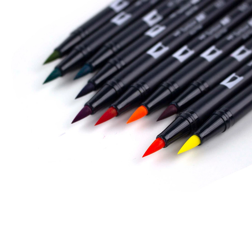 10-Pack Dual Brush Pens - Retro