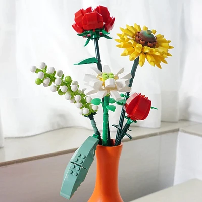 DIY LOZ Mini Street - Sunflower, Rose, Saffron & Hypericum Bouquet