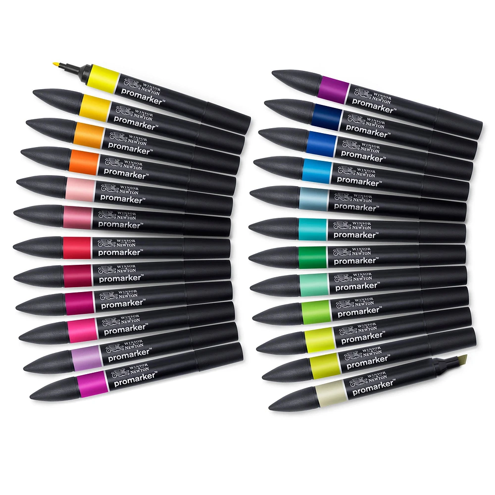 24-Piece Double-Tip Promarker Marker Set, Student Designer - Bullet and Chisel Tip