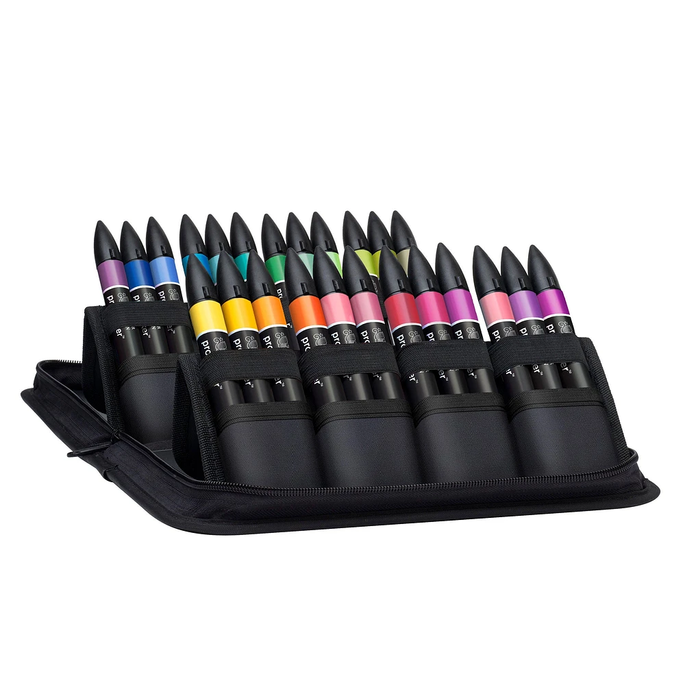 24-Piece Double-Tip Promarker Marker Set, Student Designer - Bullet and Chisel Tip