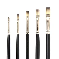 Synthetic hair short flat paintbrush