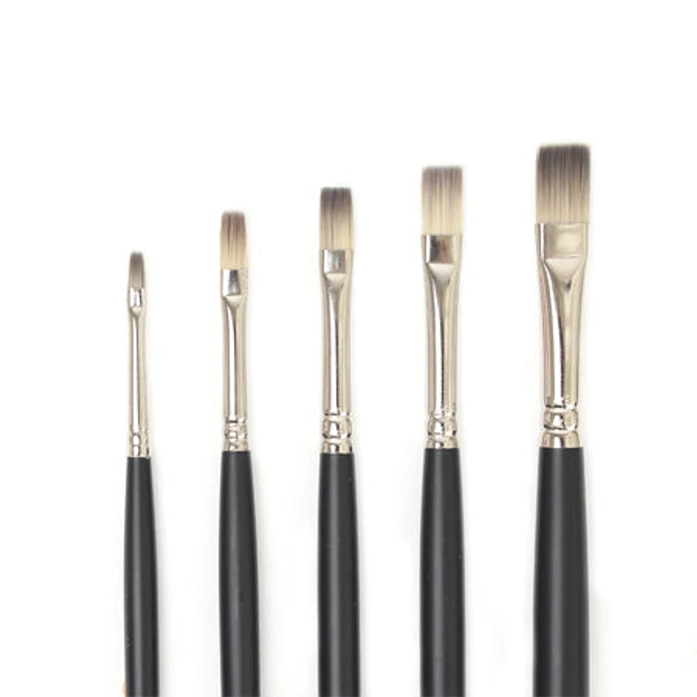 Synthetic hair short flat paintbrush