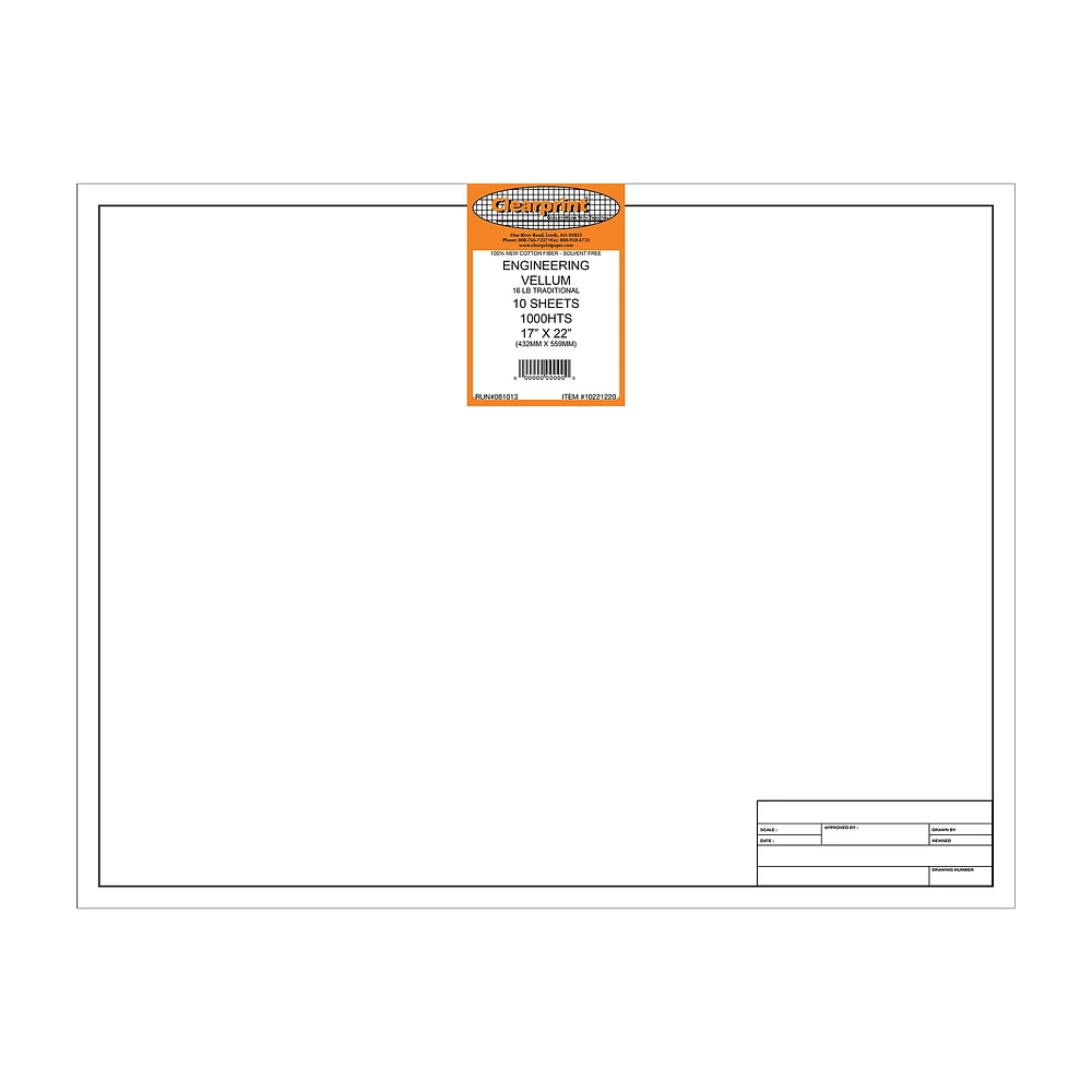 Clearprint 1000H Titre - 10 feuilles, 17 x 22 po