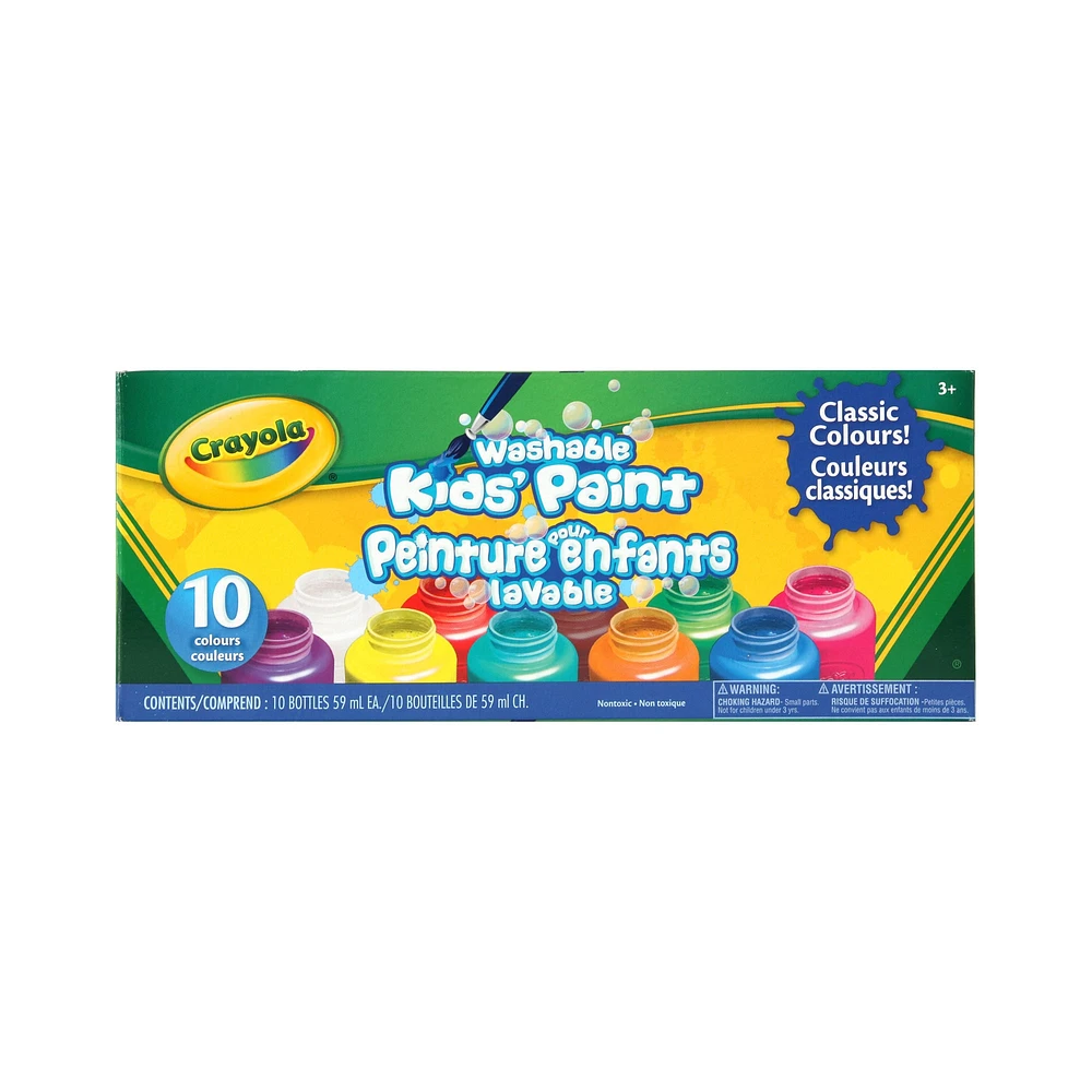 Ens. peintures lavables pour enfant - 10 x 59 ml