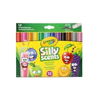 Pqt. de 12 marqueurs Silly Scents à point biseautée