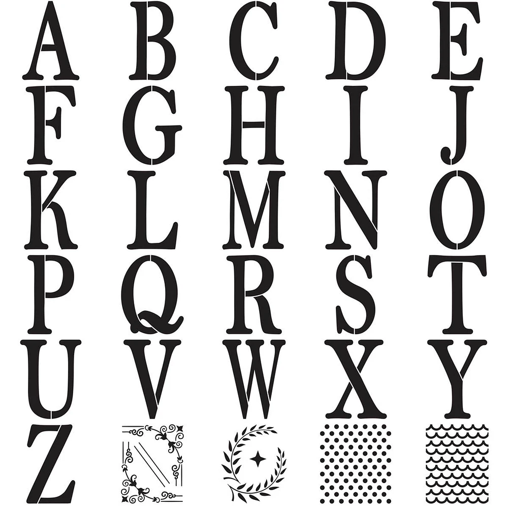 Pochoir alphabet en papier Folk Art® 8 po - Serif