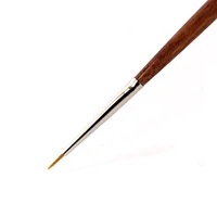 Round brown synthetic fiber paintbrush