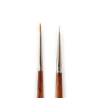 Round brown synthetic fiber paintbrush