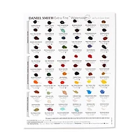 Daniel Smith Watercolour Chart, 66 colours