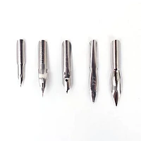 Set of 5 pen nibs and holder