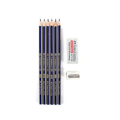 Set of 6 graphite sketching pencils