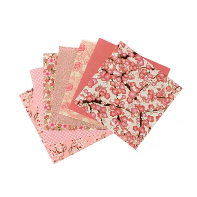 Set of 7 Japanese Papers 5 x 7 – Pink