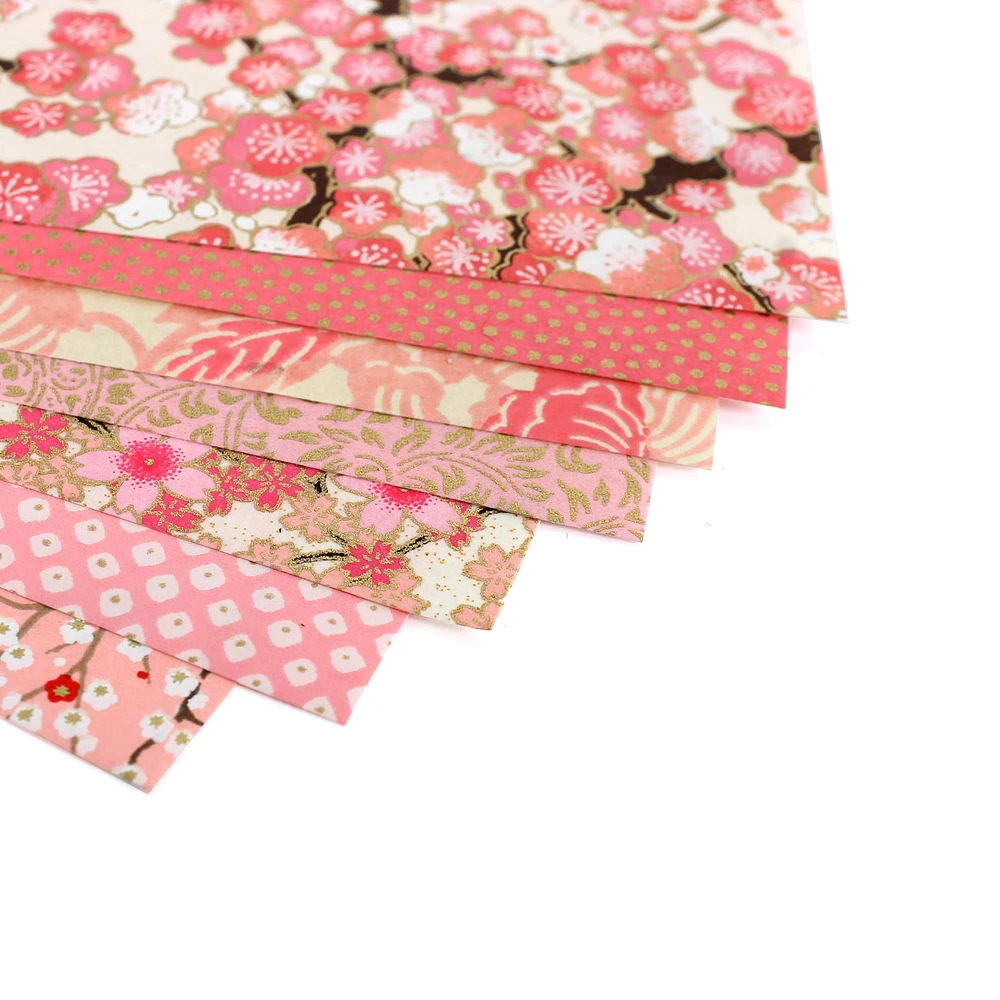 Ensemble de 7 papiers japonais 5 x 7 – Rose