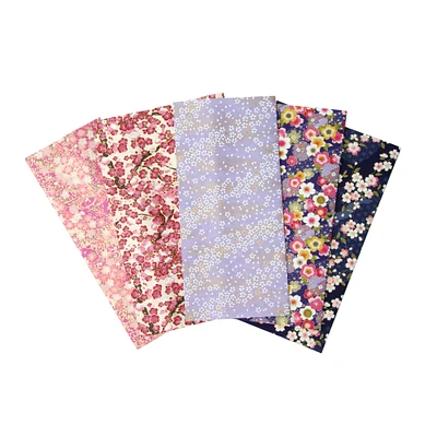 Set of 5 Japanese Papers 8.5 x 11 – Purple Floral