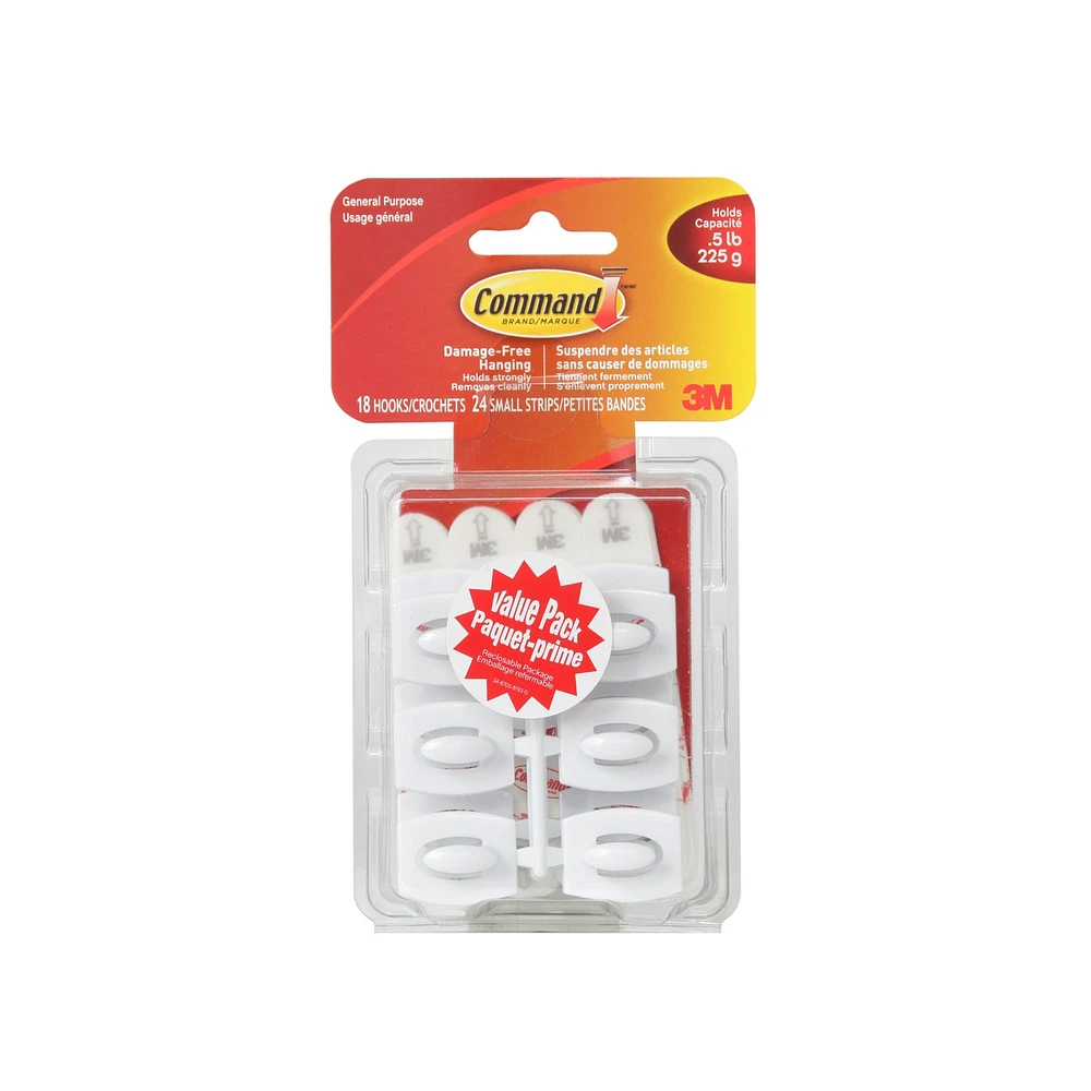 Pqt. 18 mini-crochets Command - blanc
