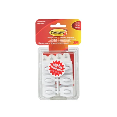 Pqt. 18 mini-crochets Command - blanc