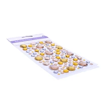 Round Gem Stickers - Gold