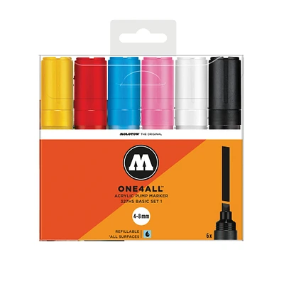 Marqueurs One4All - 327HS Base 1 – Paquet de 6 marqueurs