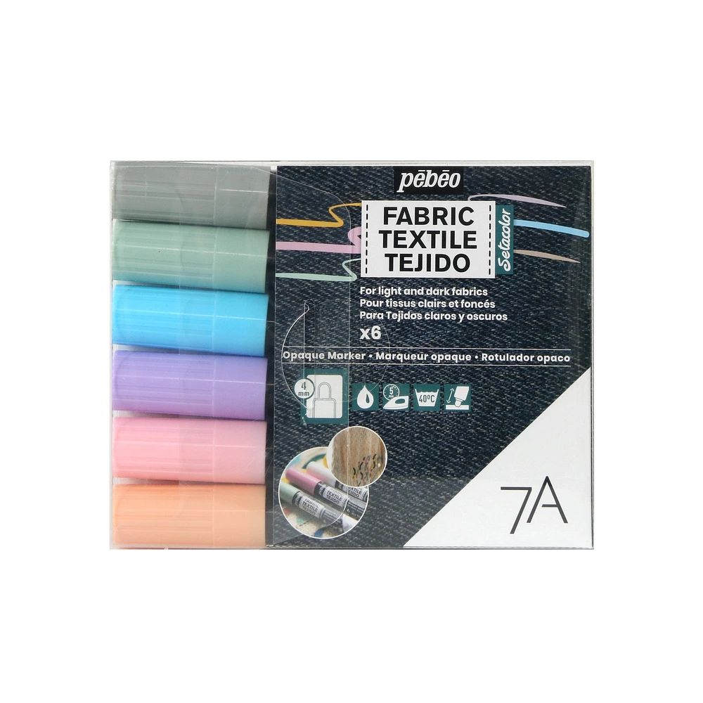 Pébéo 7A Opaque Marker Pack - 6, Pastel