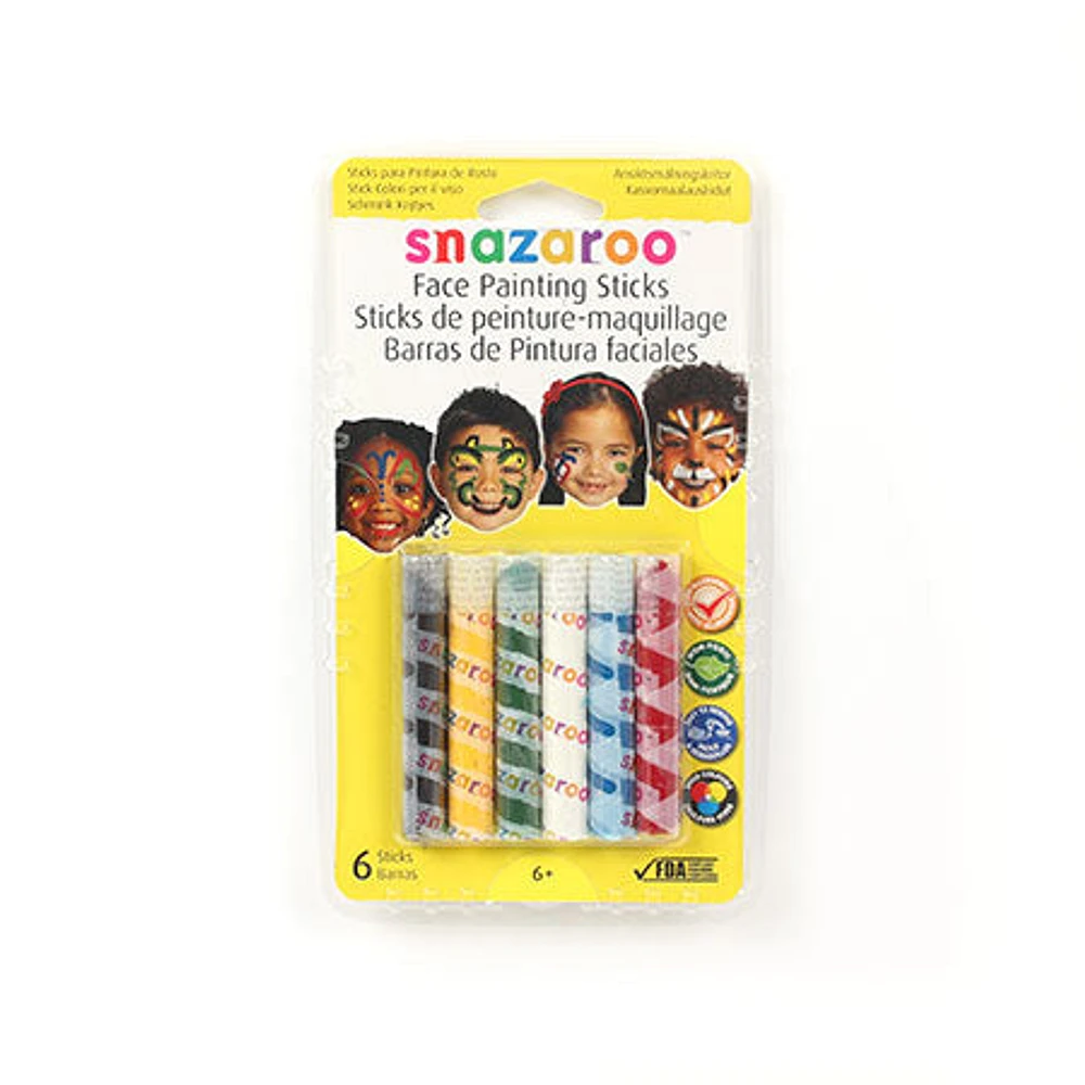 6-Pack Face Paint Sticks