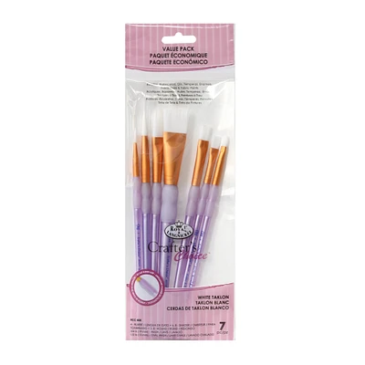 7-Pack Taklon Flat Paintbrushes