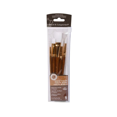 White Taklon Paintbrushes