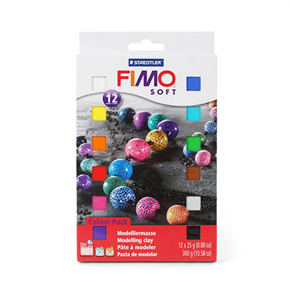 Ensemble de 12 pâtes à modeler Fimo Soft