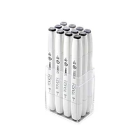 12-Piece Touch Twin Brush Marker Set - Cool Grey