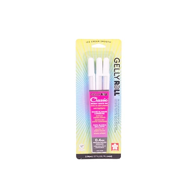 Ens. 3 stylos Gelly Roll® blanc 0,4 mm