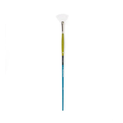 Snap! Paintbrush – Fan #4, Long Handle, White Synthetic